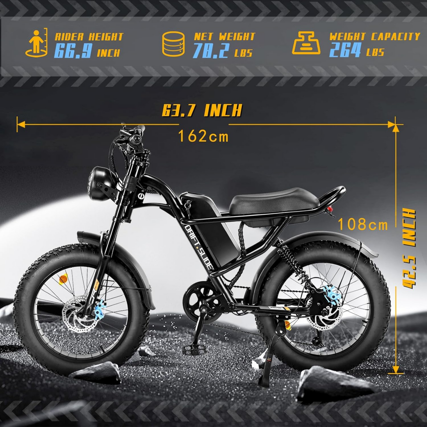 Drift Slide 1500W Peak Power Electric Bike